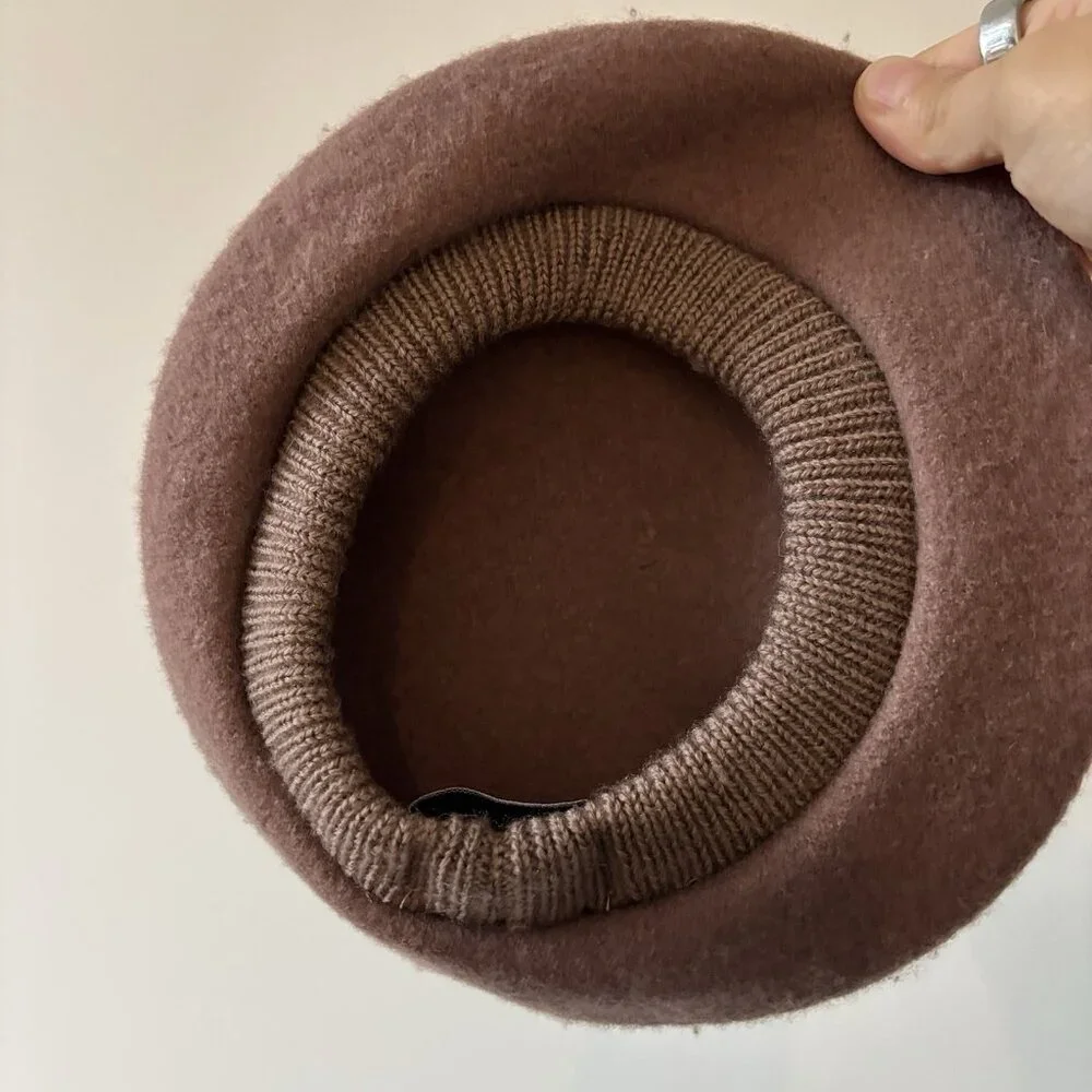 Rylee + Cru‎ 100% Wool Beret Little Girl Size Small Medium Minimalist Neutrals